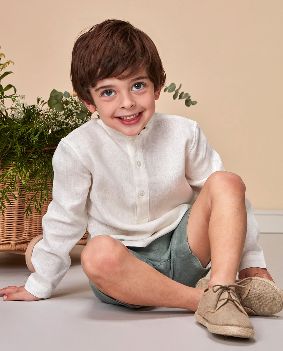 Camisa de Padeiro em Linho Gocco Branco-3