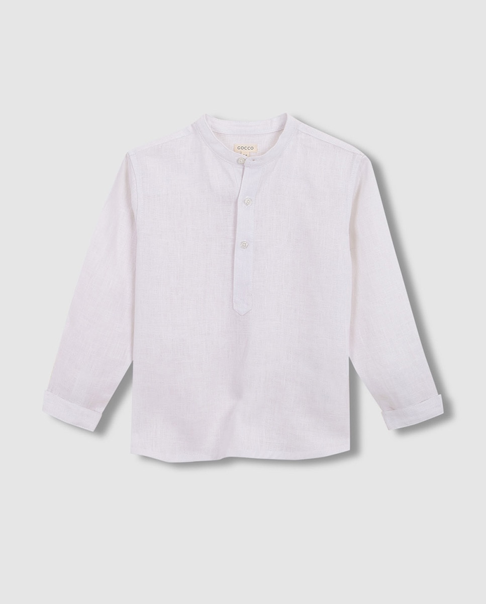 Camisa de Padeiro em Linho Gocco Branco-4