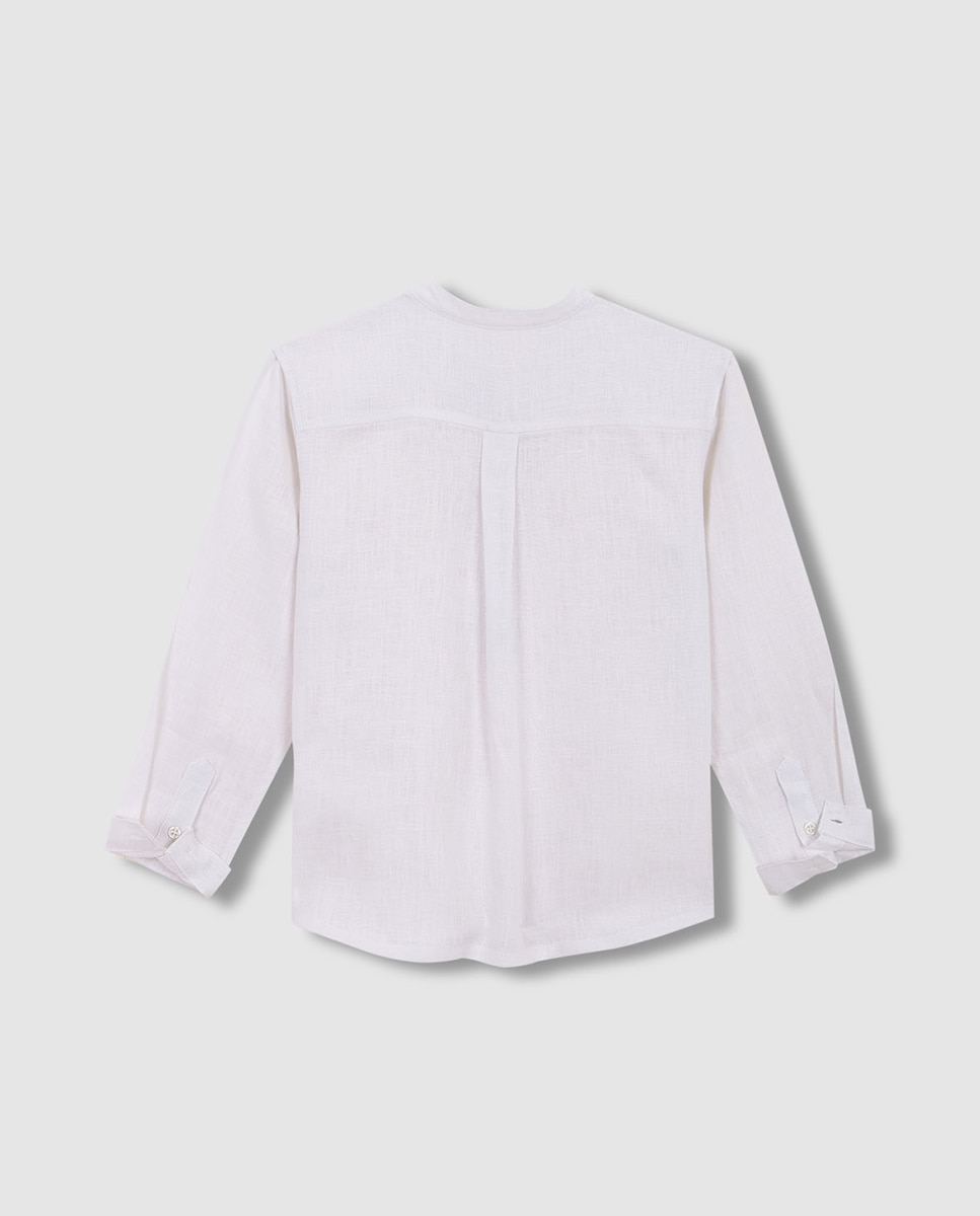 Camisa de Padeiro em Linho Gocco Branco-5