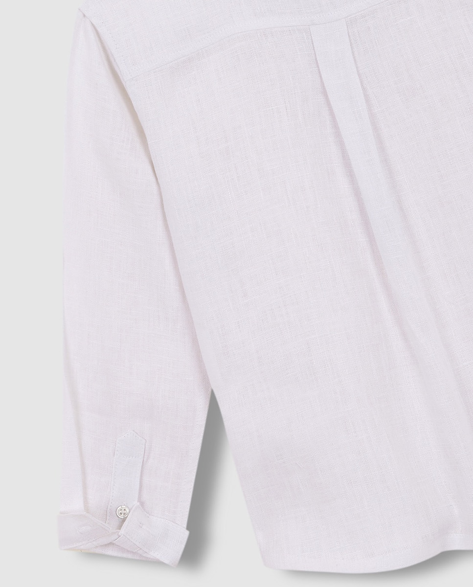 Camisa de Padeiro em Linho Gocco Branco-7