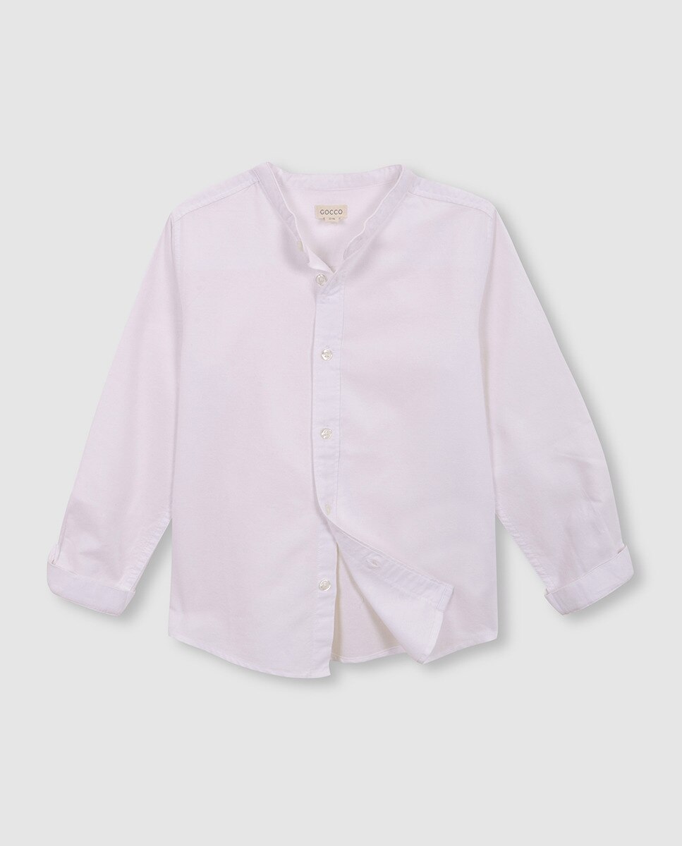 Camisa Oxford com Gola à Padre - Branco Gocco Branco-3
