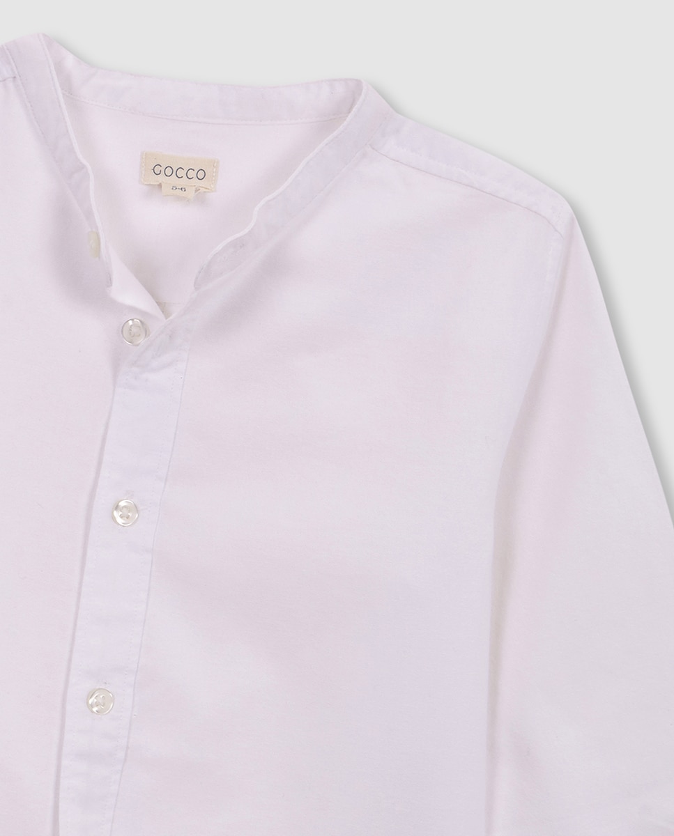 Camisa Oxford com Gola à Padre - Branco Gocco Branco-5