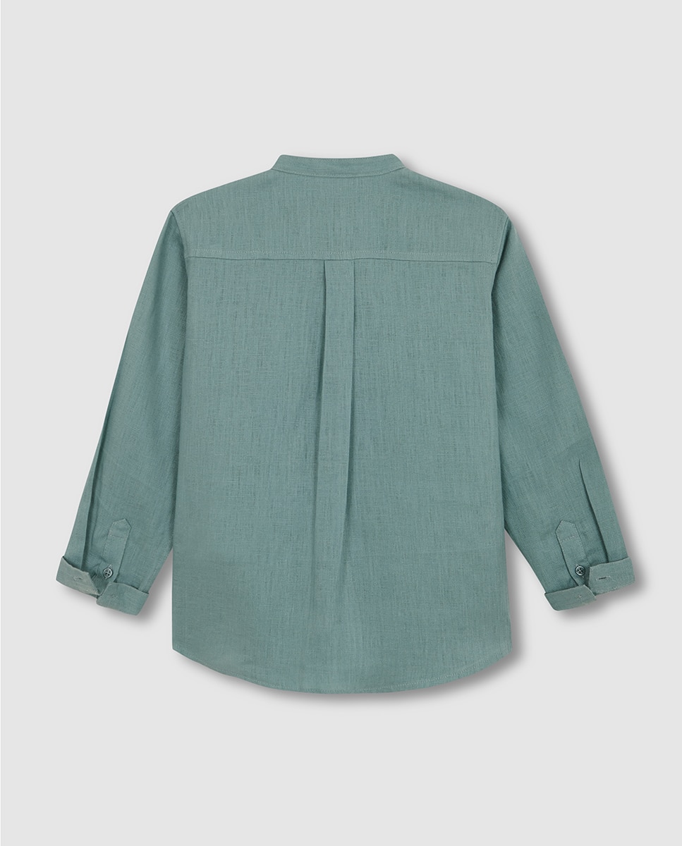 Camisa com gola à padre Gocco Verde-4