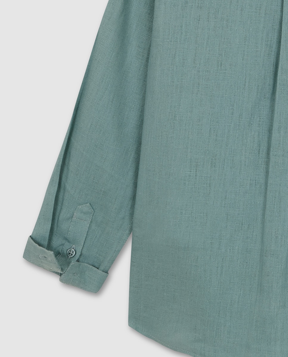 Camisa com gola à padre Gocco Verde-6