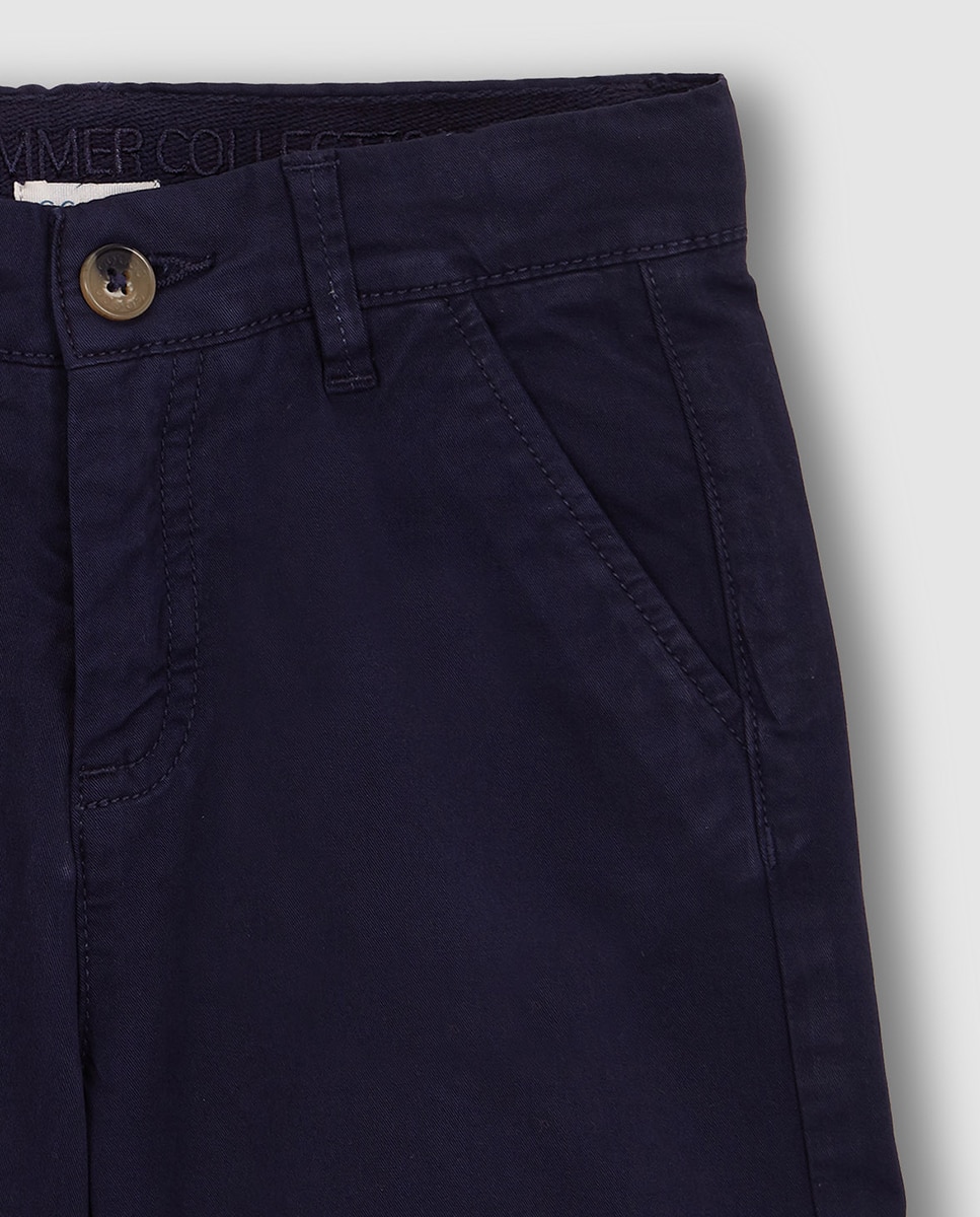 Calções Chino de Sarja Gocco Azul-marinho-5