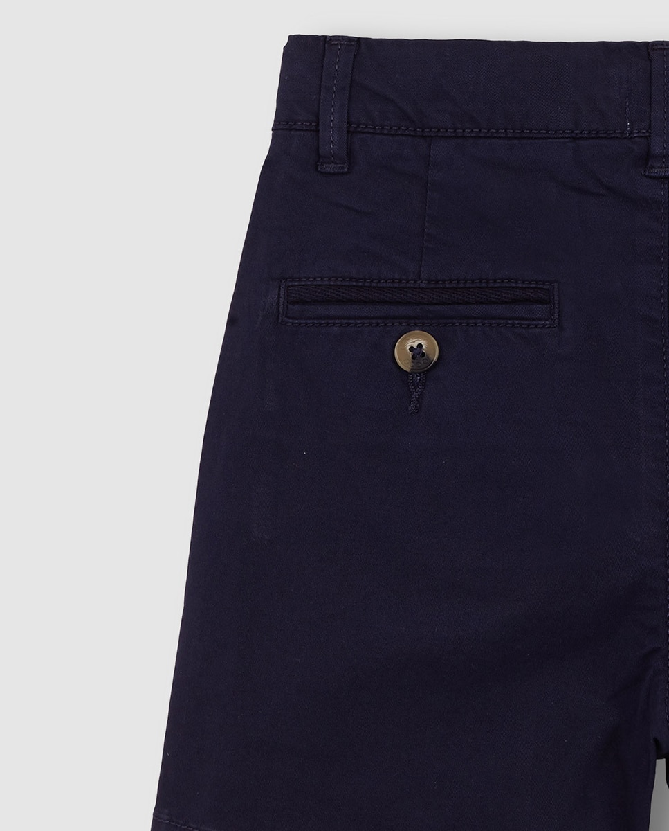 Calções Chino de Sarja Gocco Azul-marinho-6