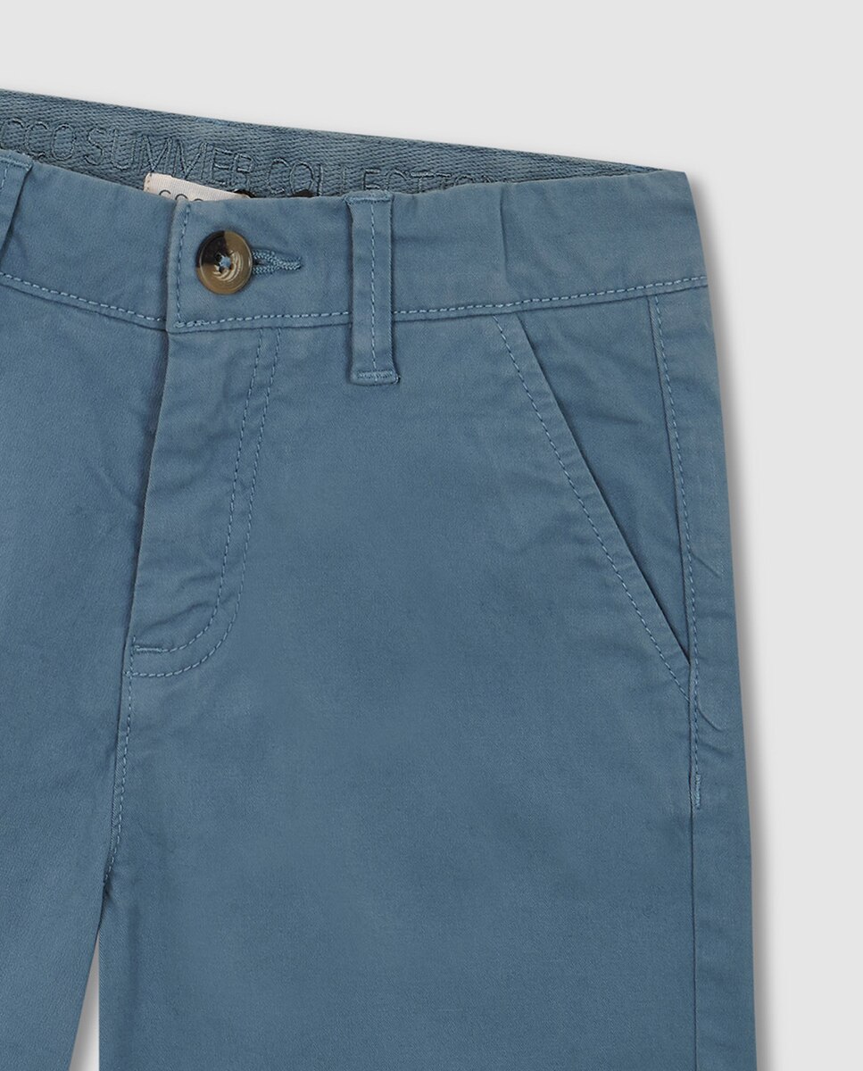 Calções Chino de Sarja Gocco Azul-5