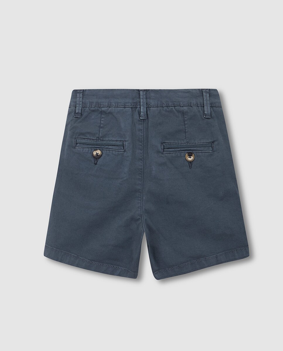 Pantalón chino corto de sarga - Gocco - Azul Azul-4