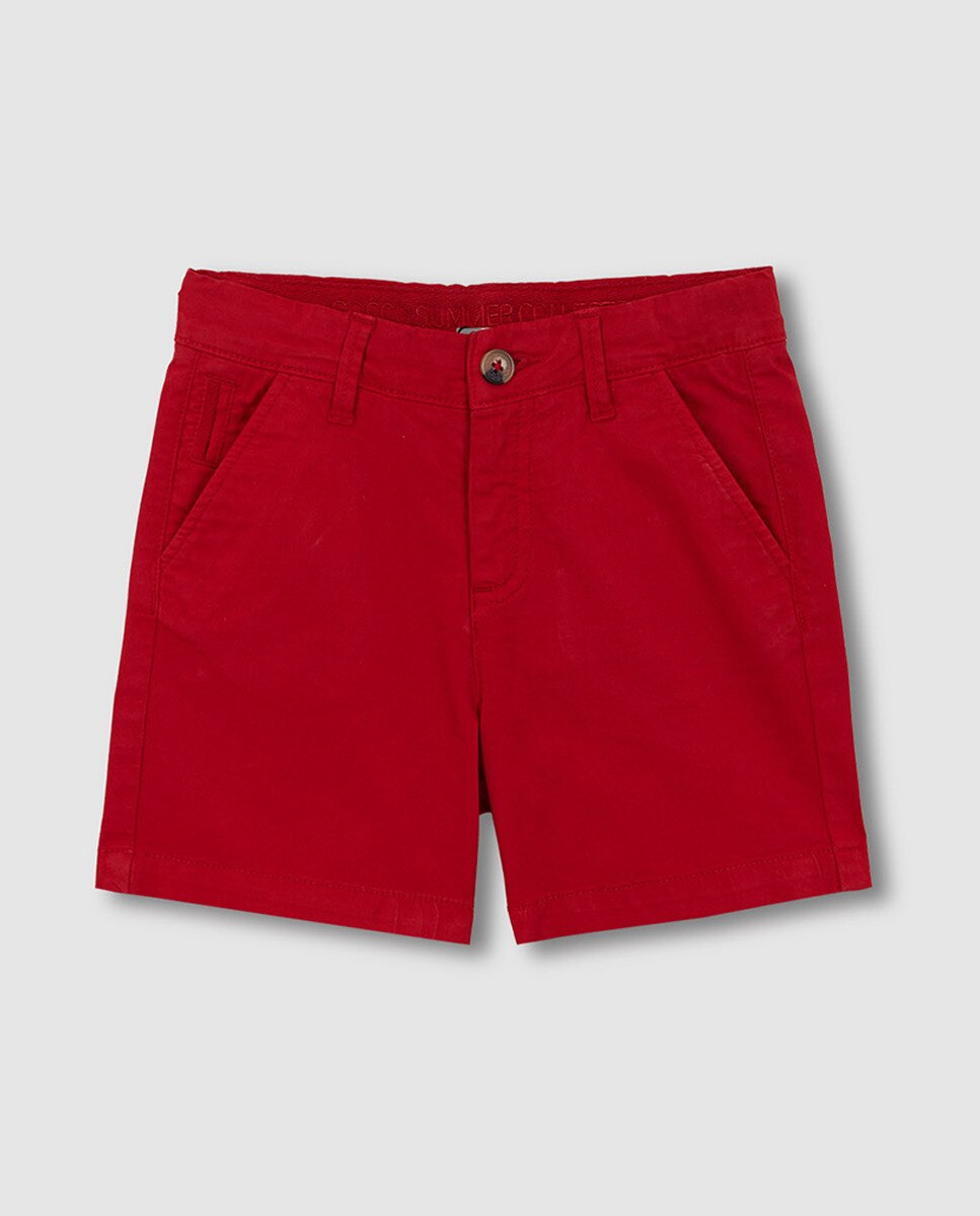 Calções Chino de Sarja Vermelho-2