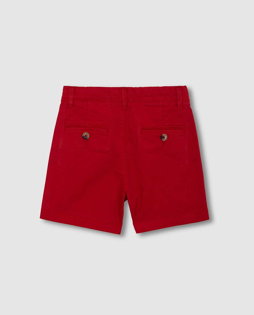 Calções Chino de Sarja Vermelho-3