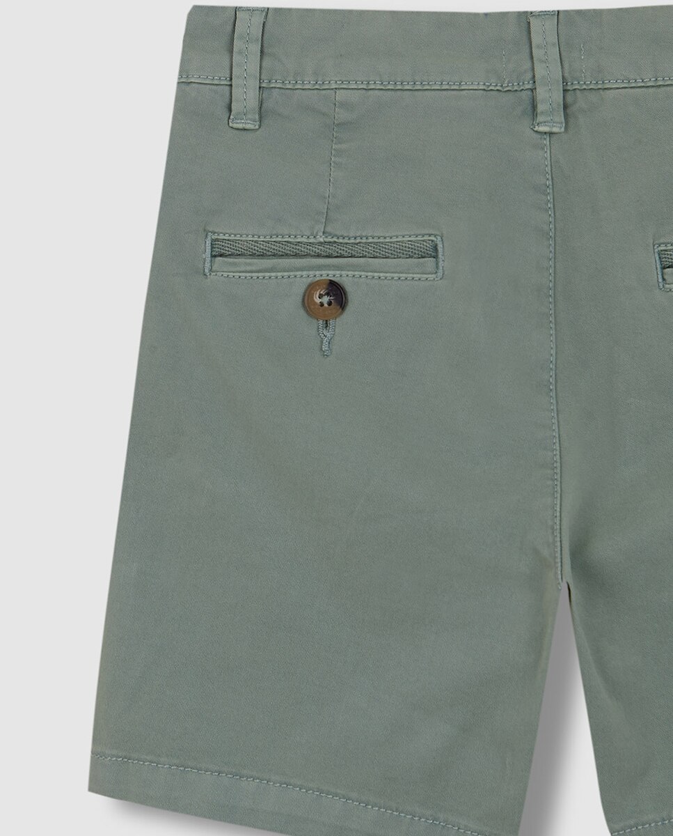 Calções Chino de Sarja Gocco Verde-claro-5