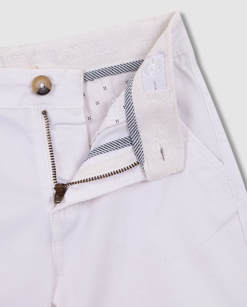 Calções Chino de Sarja Gocco Branco-5