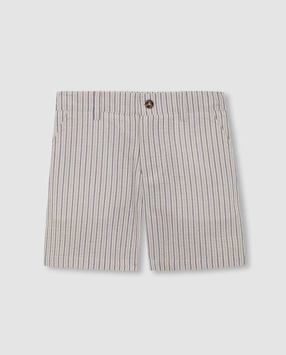 Bermudas em Seersucker Verde-3