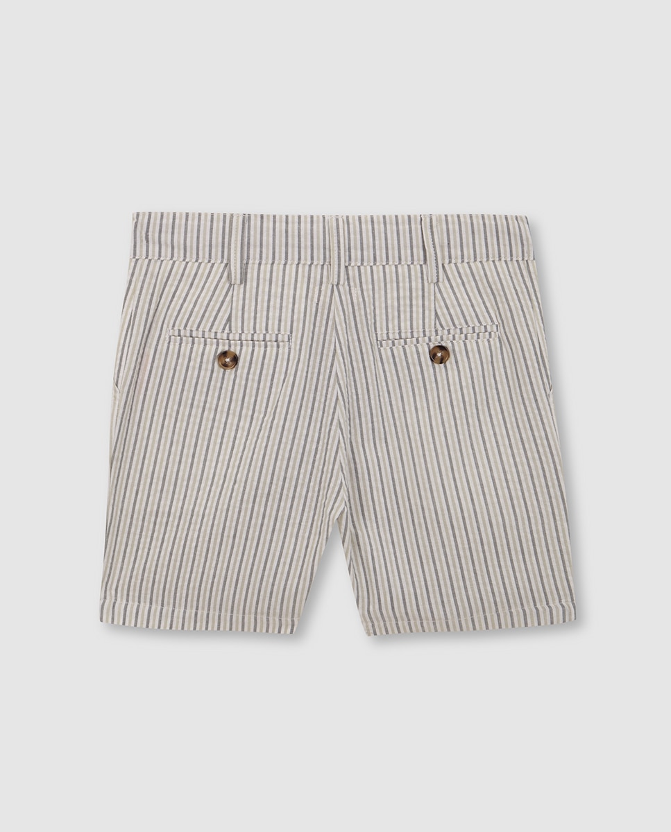 Bermudas em Seersucker Verde-4