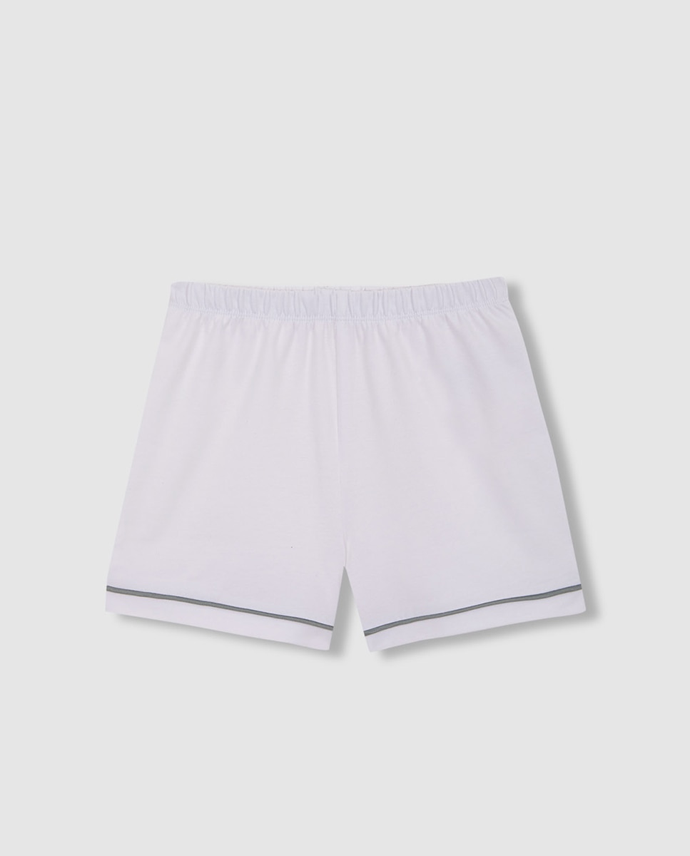 Pijama Curto Gola Lapela Gocco Branco-5