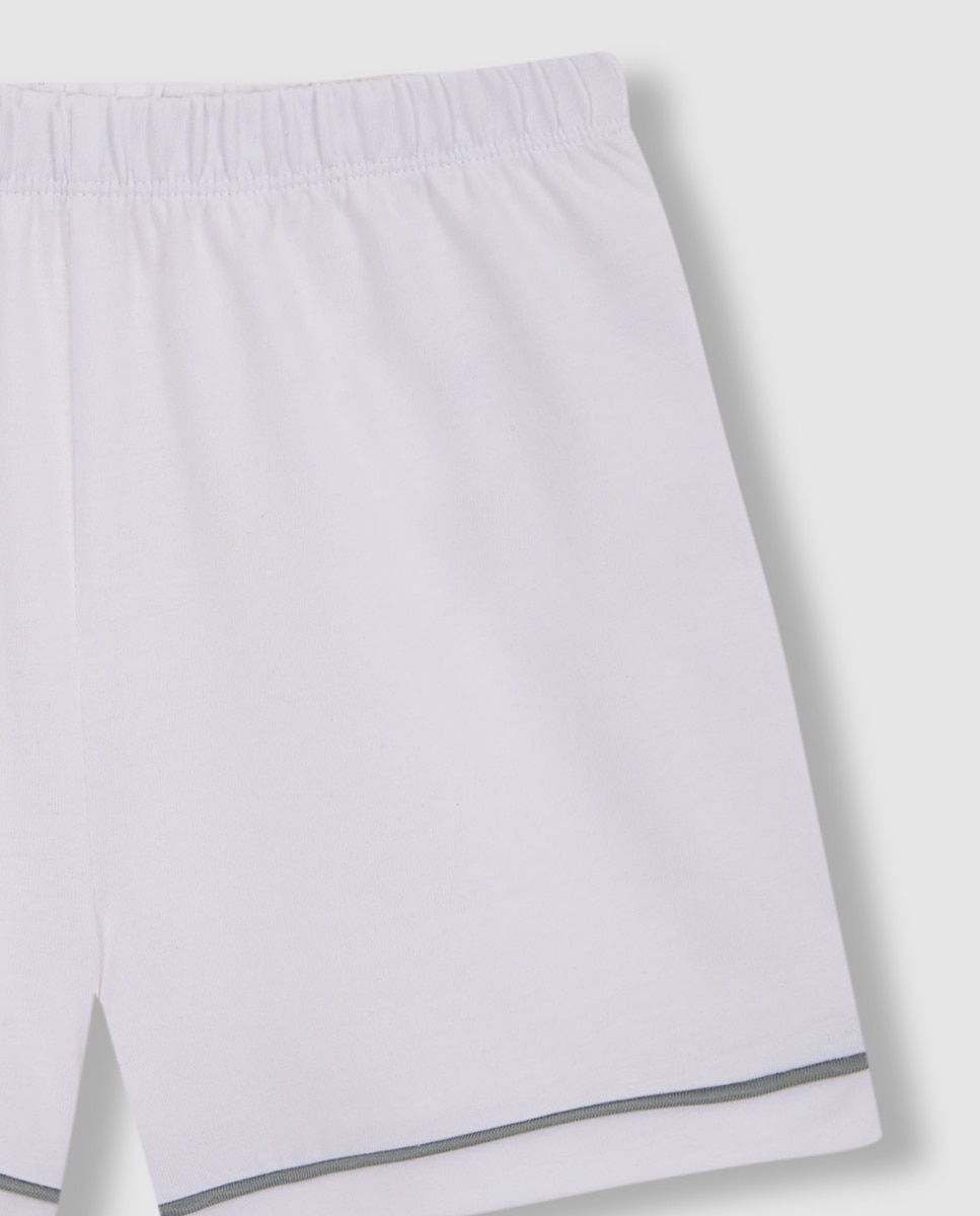 Pijama Curto Gola Lapela Gocco Branco-7