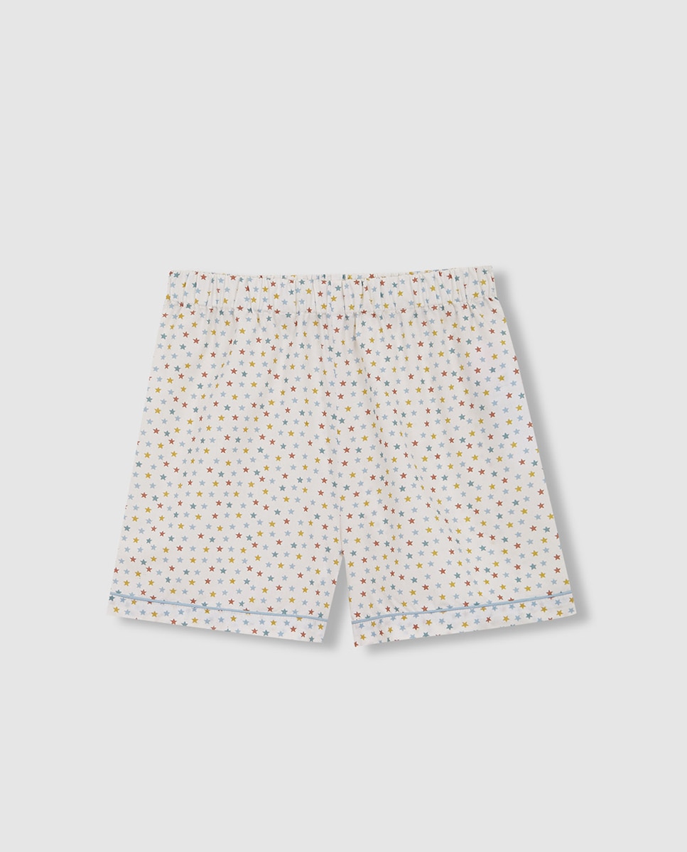 Pijama Curto com Estrelas - Multicolor Gocco Branco-3