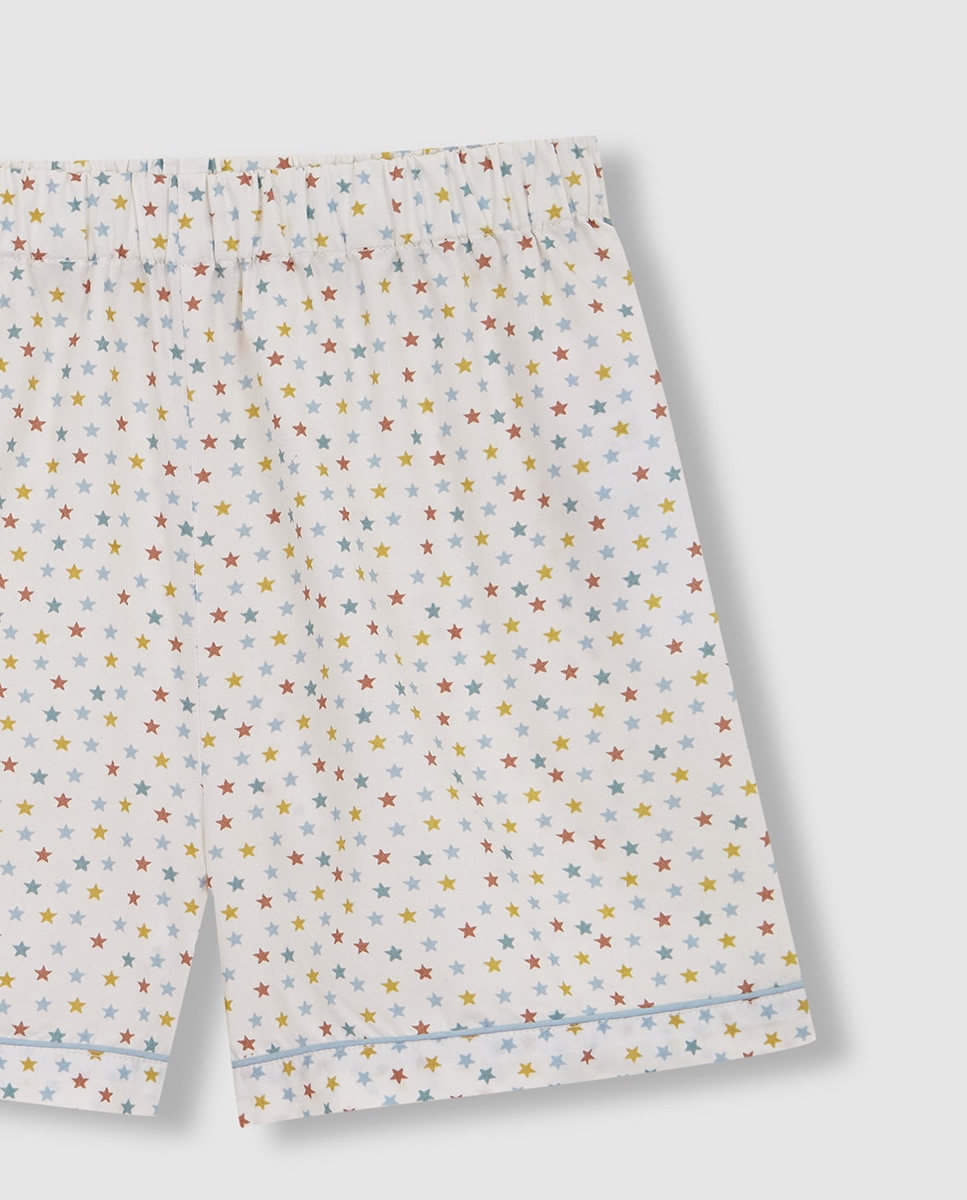 Pijama Curto com Estrelas - Multicolor Gocco Branco-5