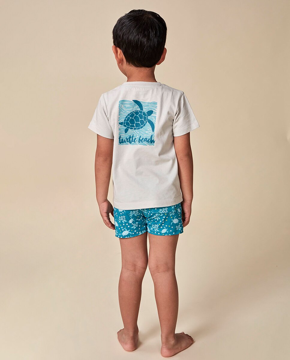 Boxers Estampados com Tartarugas Turquesa-2