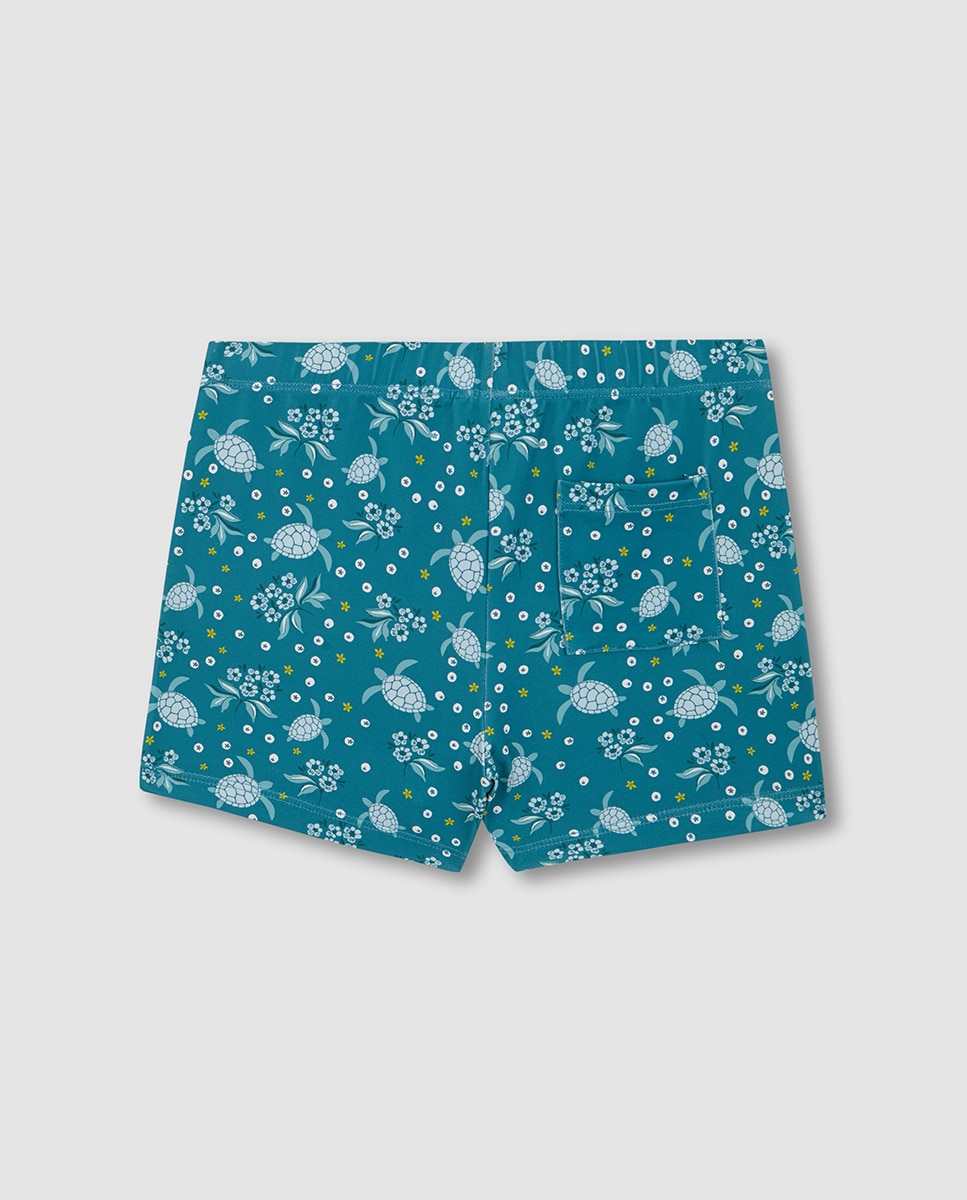 Boxers Estampados com Tartarugas Turquesa-4