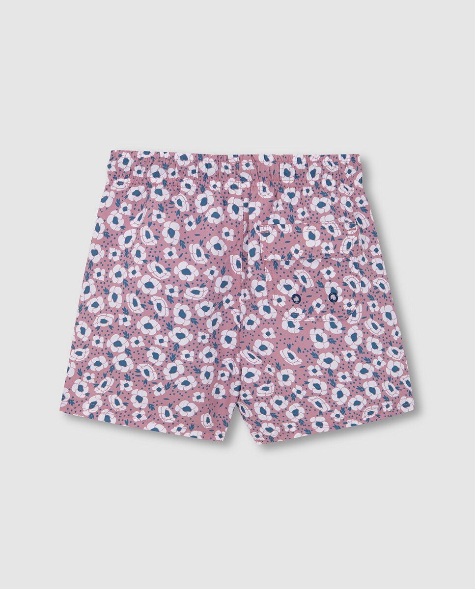 Fato de Banho Estampado Floral Grande Rosa-3
