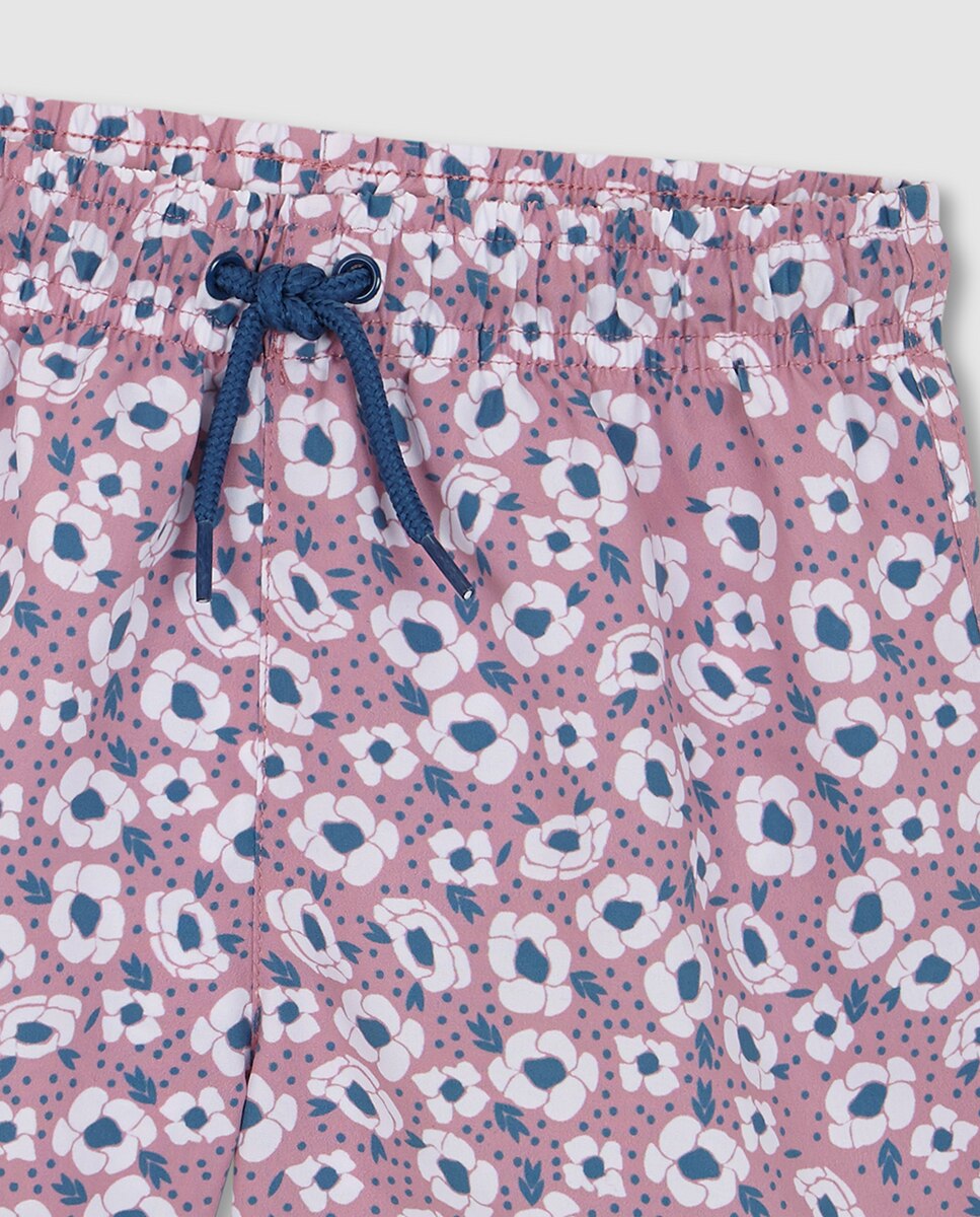 Fato de Banho Estampado Floral Grande Rosa-4
