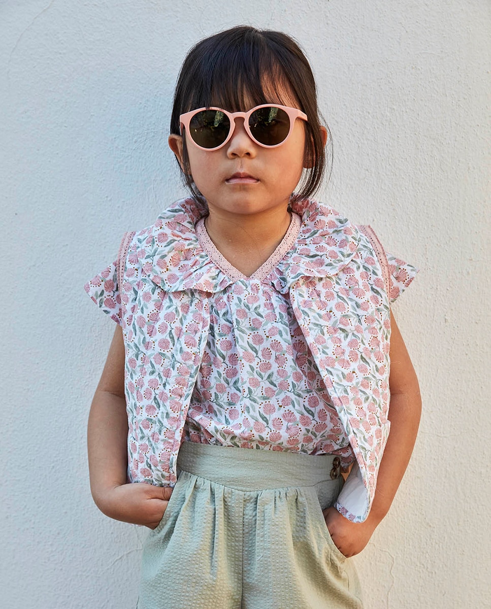 Colete Acolchoado com Estampado Floral Gocco Branco-7