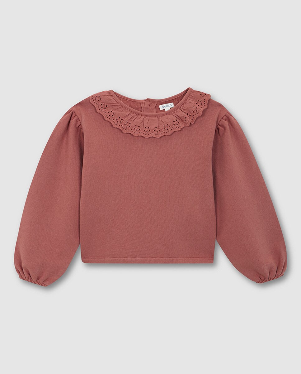 Vestido de Malha com Tiras Bordadas Gocco Coral-3