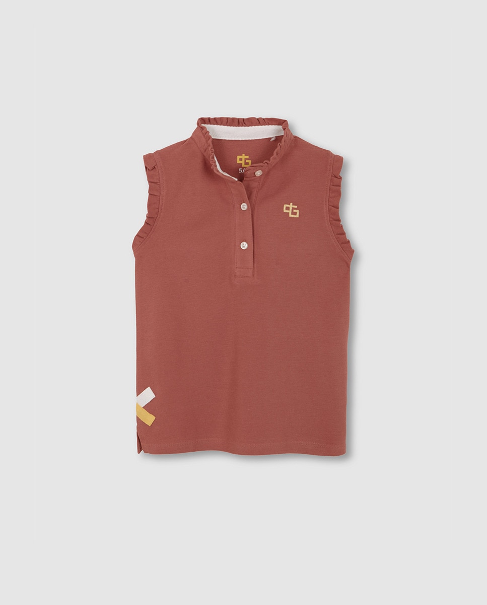Polo com Detalhe em Contraste Gocco Coral-3