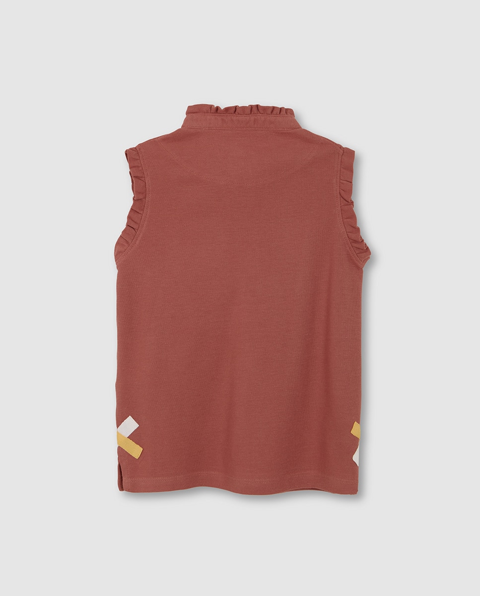 Polo com Detalhe em Contraste Gocco Coral-4
