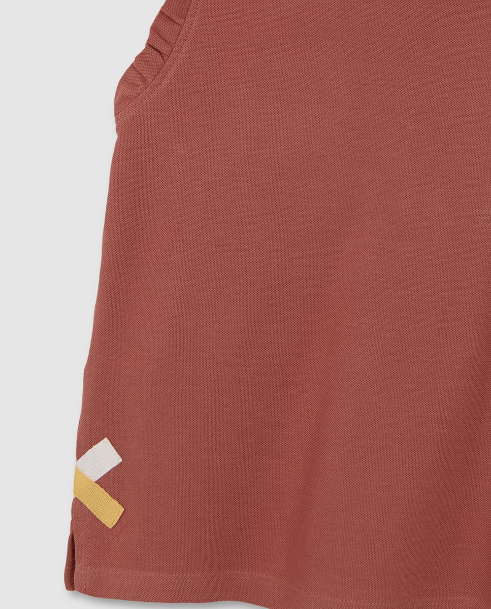 Polo com Detalhe em Contraste Gocco Coral-6