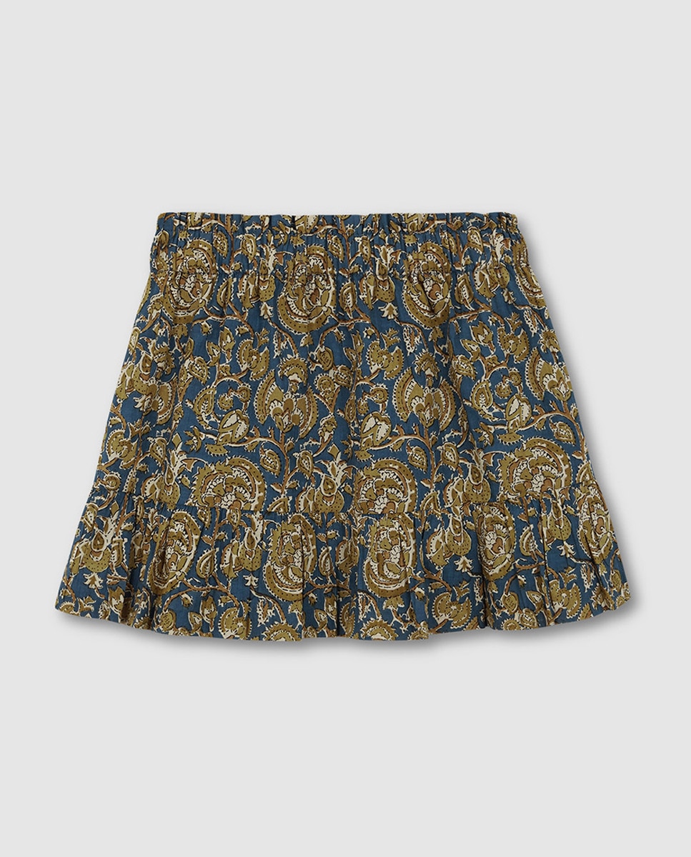 Saia estampada Gocco Caqui-1