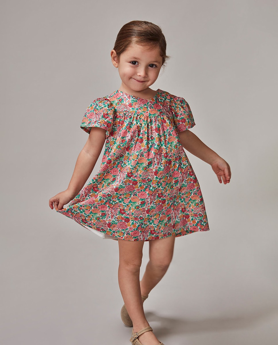 Vestido com Estampado Floral Liberty Gocco Rosa-1