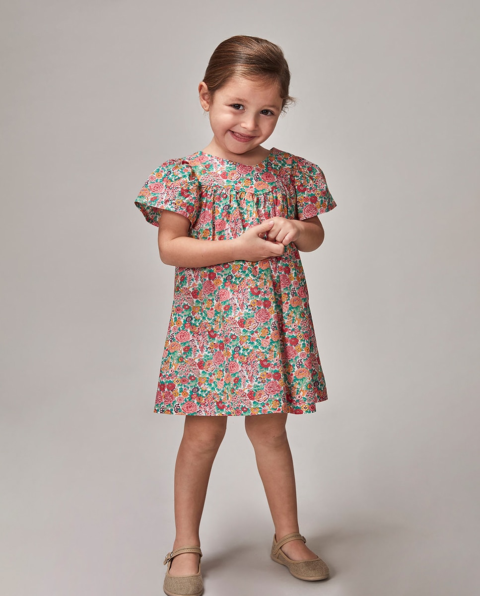 Vestido com Estampado Floral Liberty Gocco Rosa-2