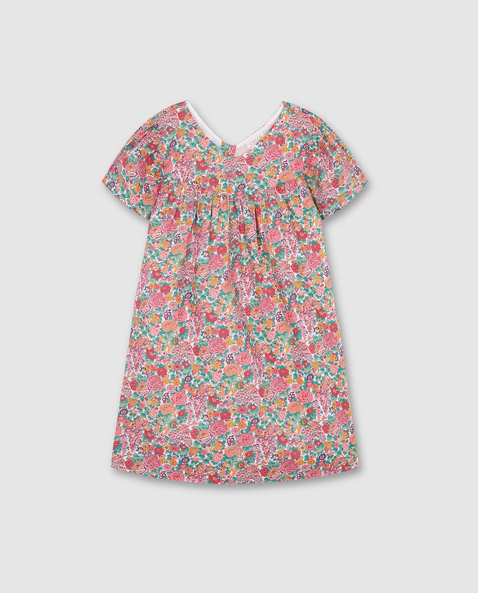 Vestido com Estampado Floral Liberty Gocco Rosa-3