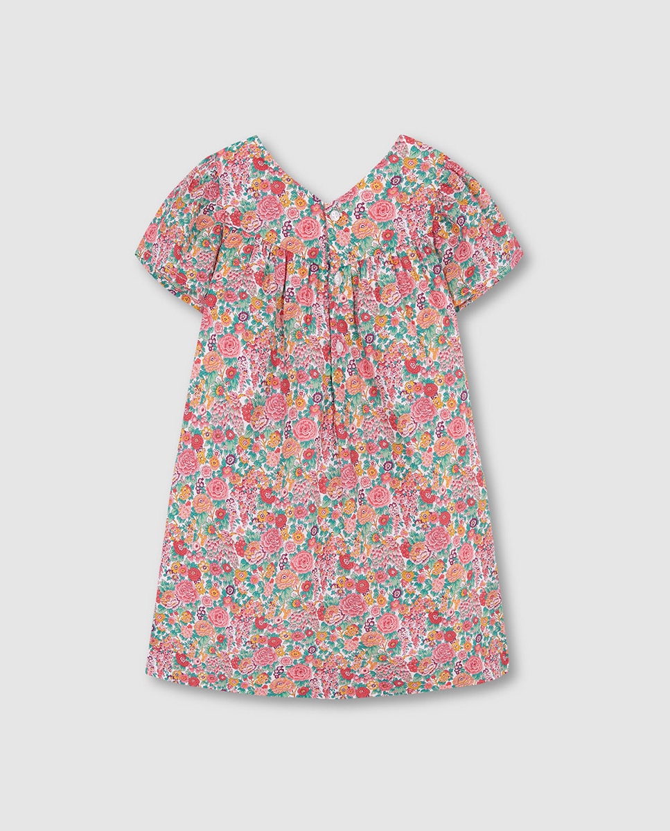 Vestido com Estampado Floral Liberty Gocco Rosa-4