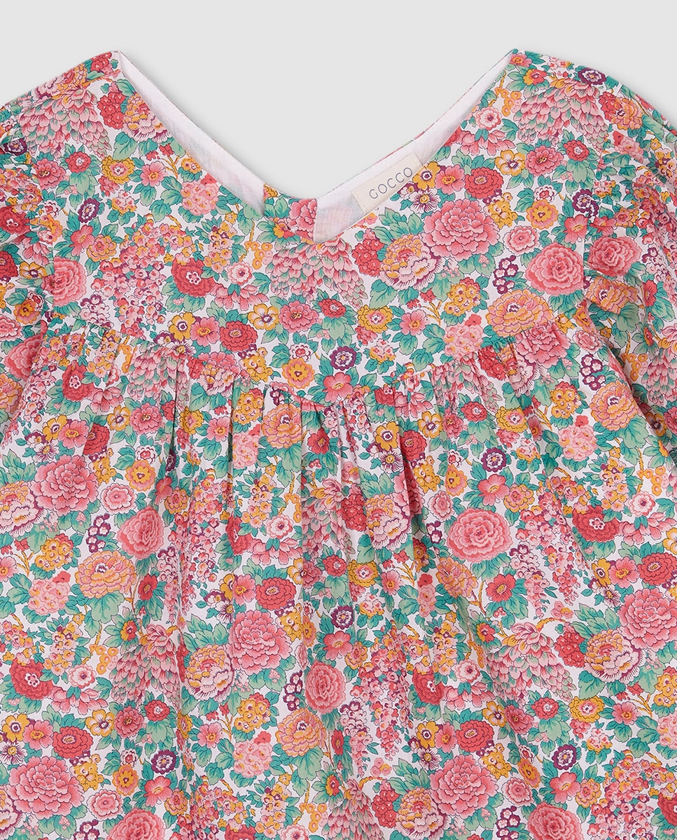Vestido com Estampado Floral Liberty Gocco Rosa-5