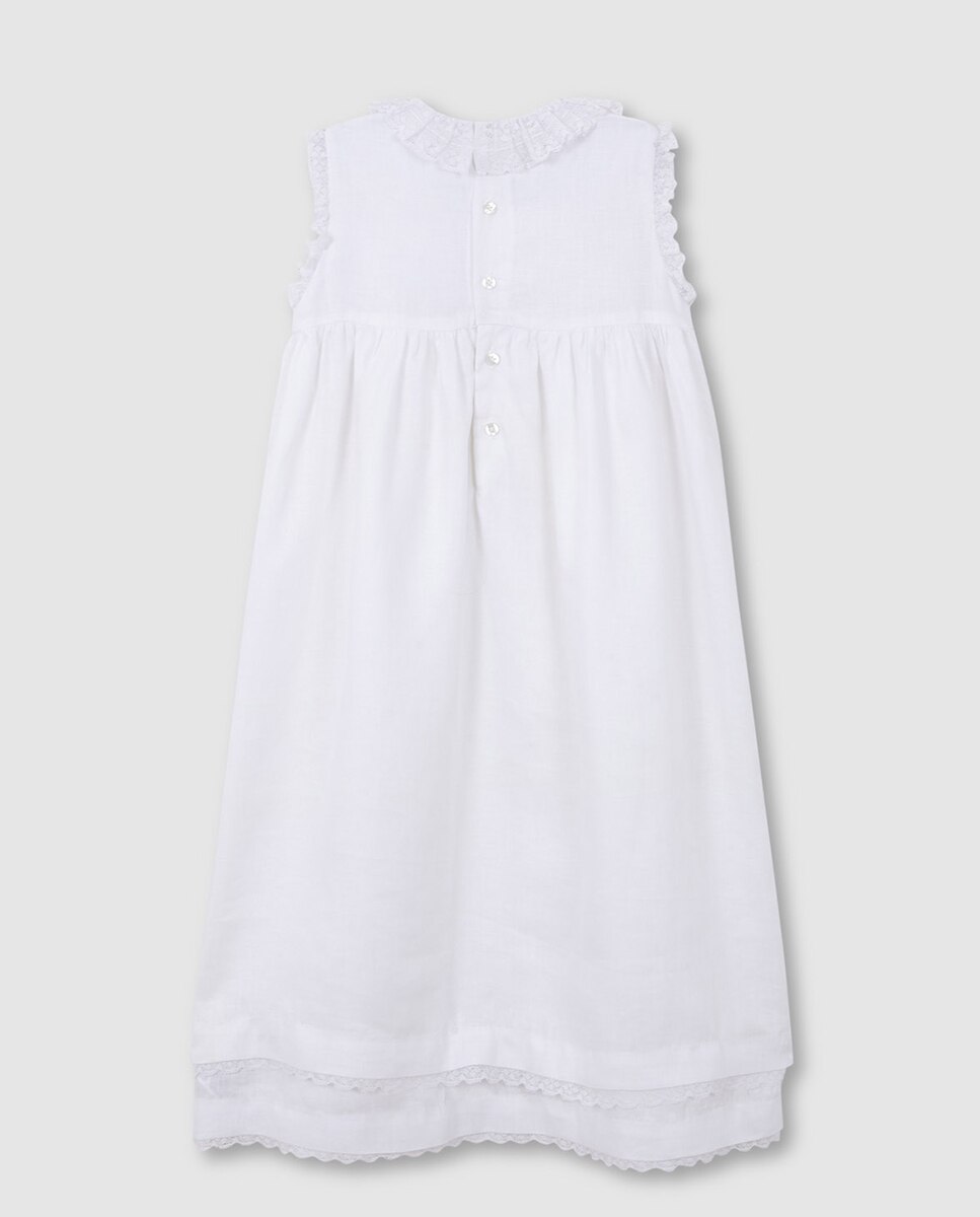 Vestido Comprido com Tiras Bordadas Gocco Branco-6