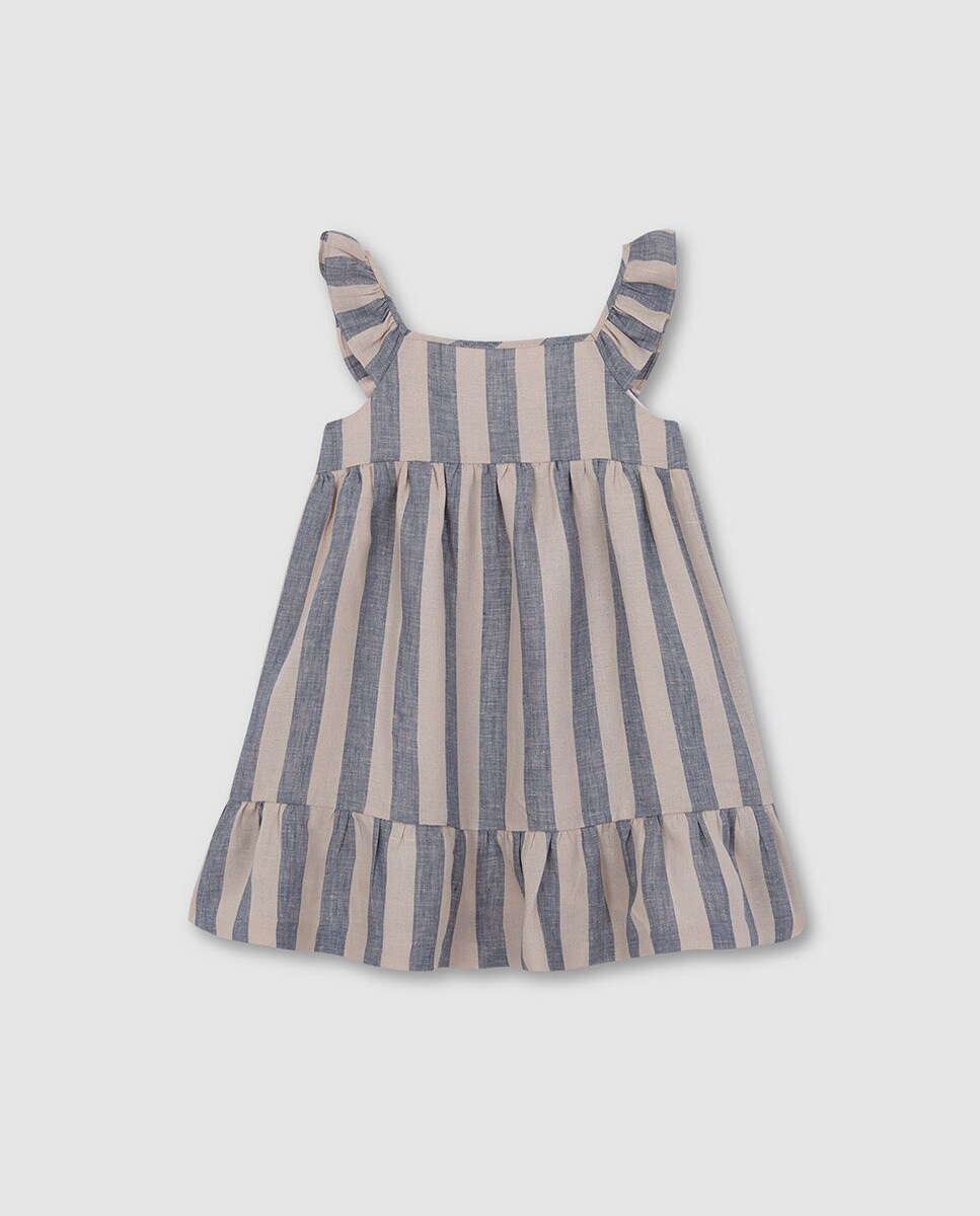 Vestido às Riscas Gocco Cinzento-3