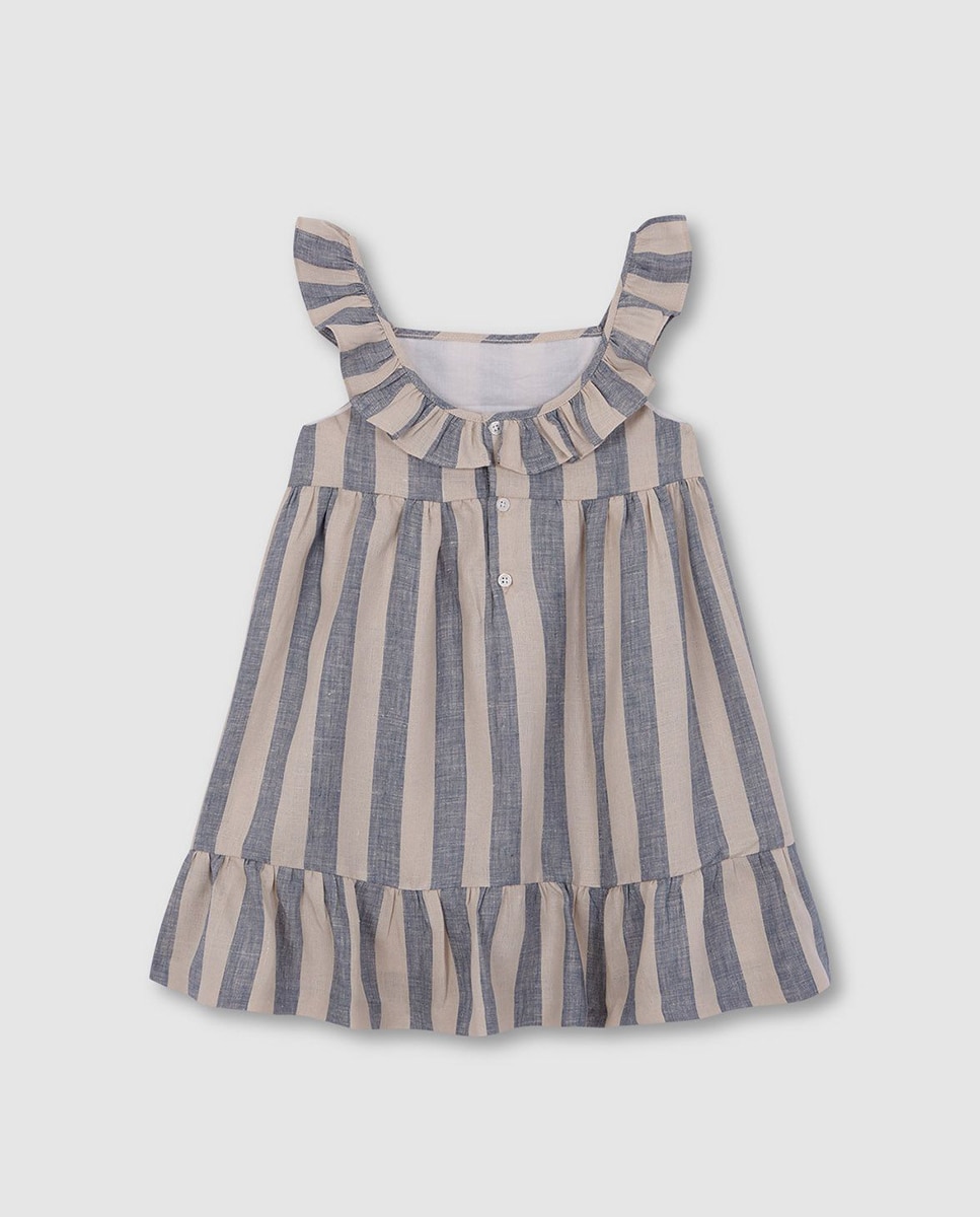 Vestido às Riscas Gocco Cinzento-4