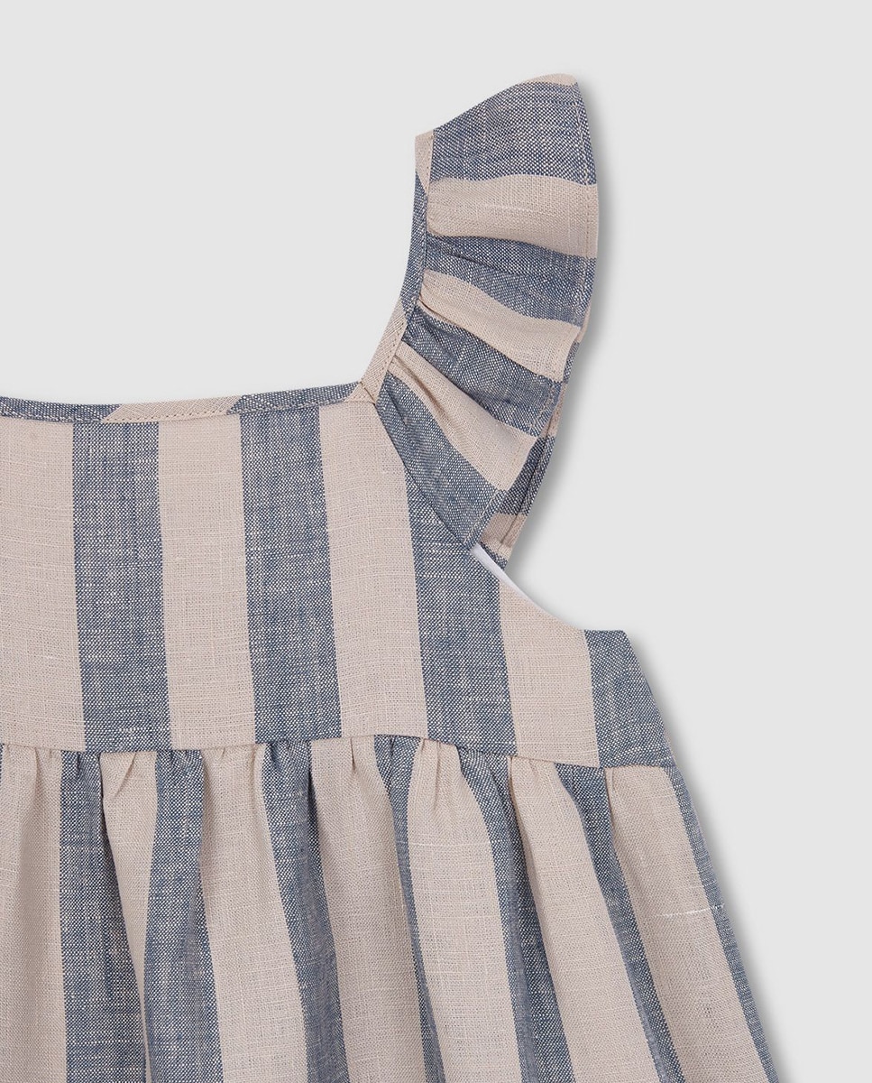 Vestido às Riscas Gocco Cinzento-5