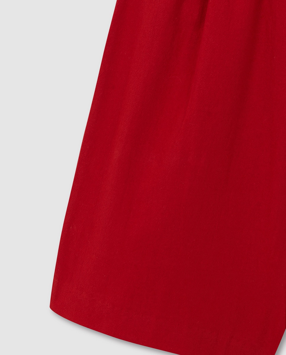 Jardineiras Tipo Calções com Detalhe de Bordados Vermelho-7