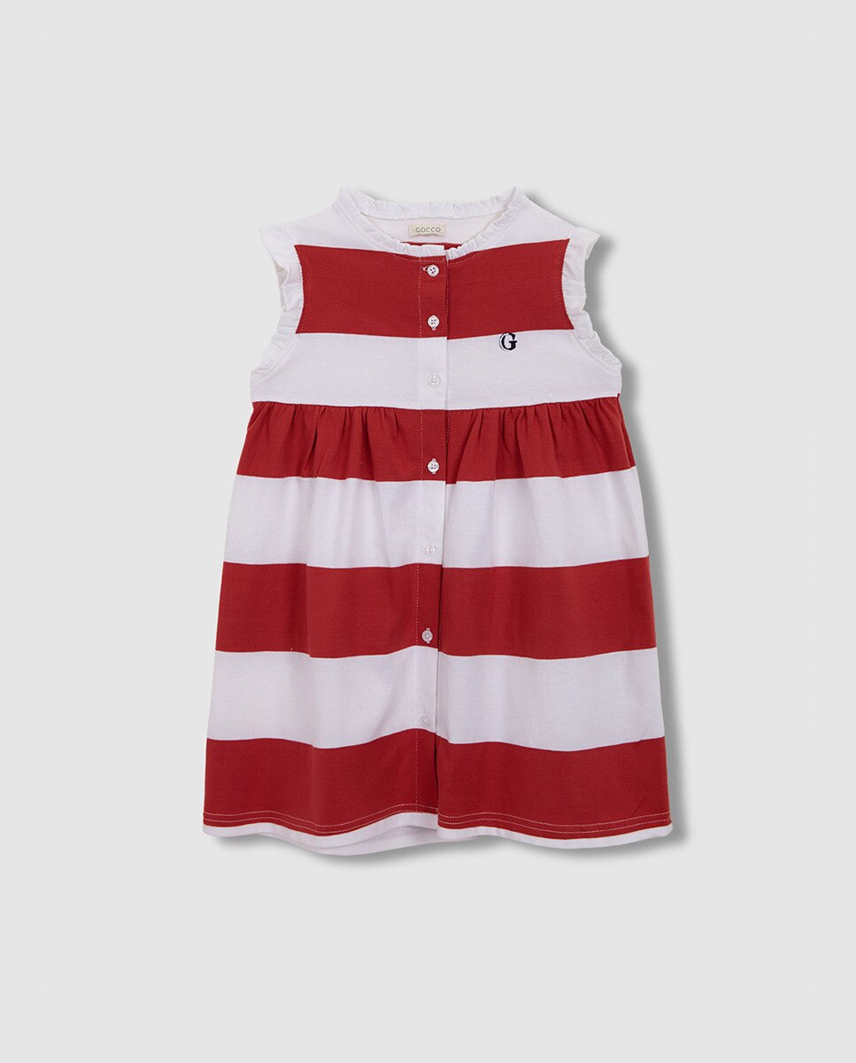 Vestido às Riscas Tipo Polo Gocco Azul-claro-3
