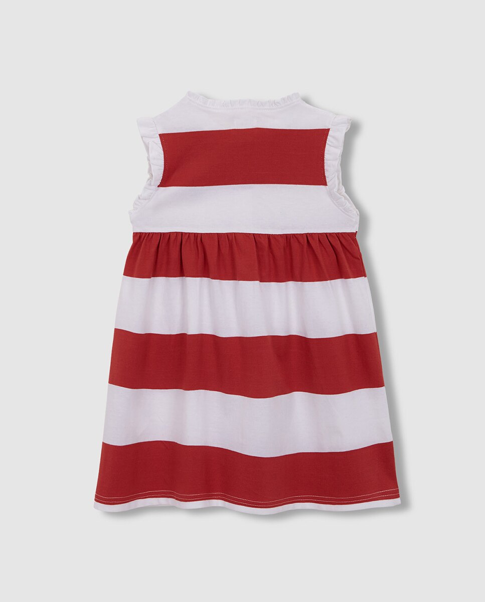 Vestido às Riscas Tipo Polo Gocco Azul-claro-4