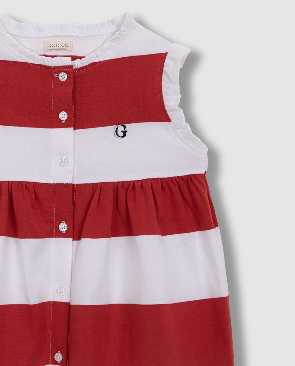 Vestido às Riscas Tipo Polo Gocco Azul-claro-5