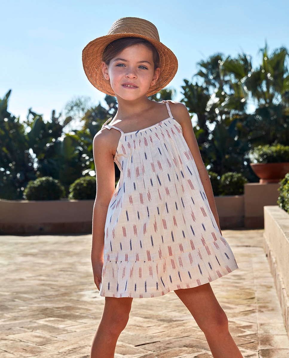Vestido Ikat de Alças Gocco Branco-6