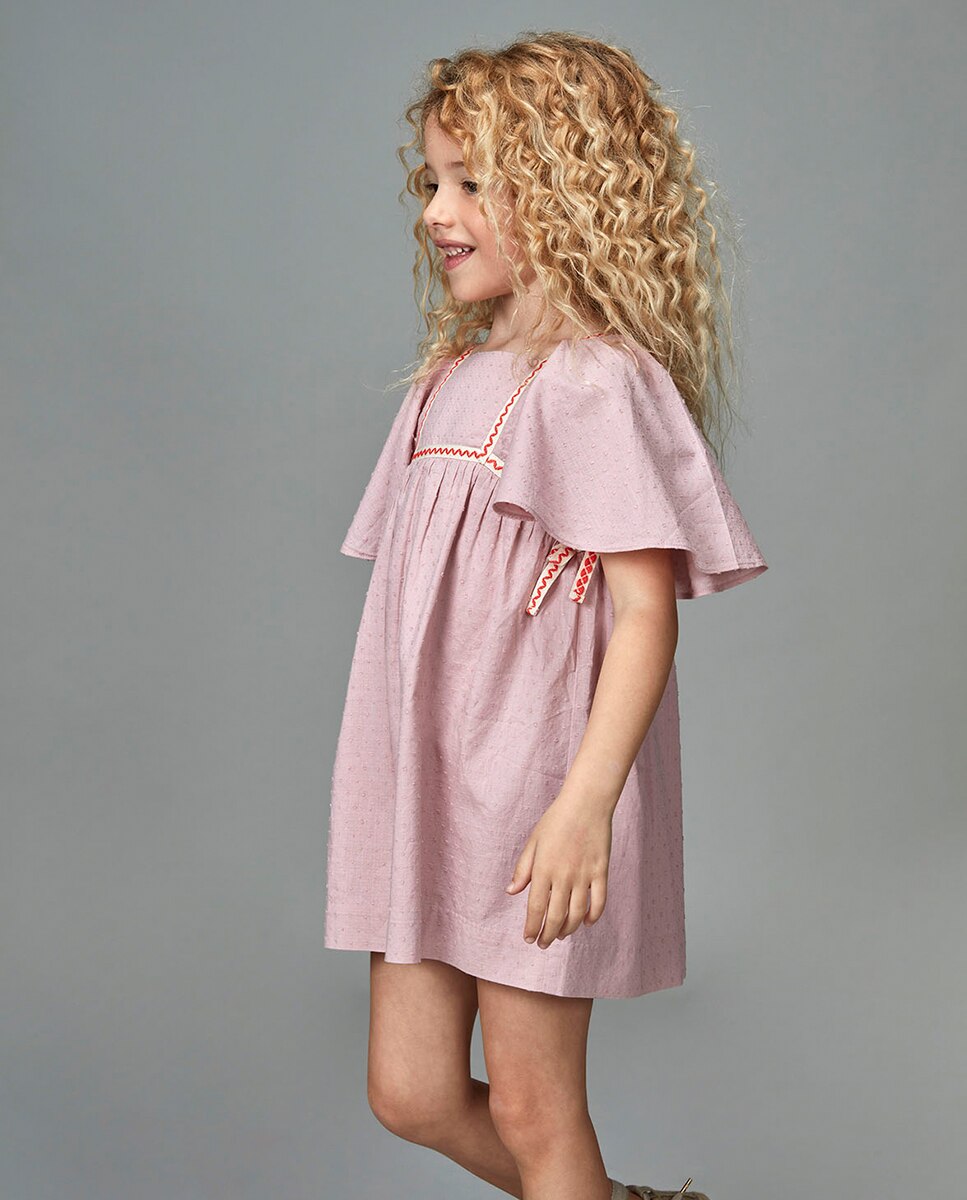 Vestido com Detalhes Flúor Gocco Bege-2