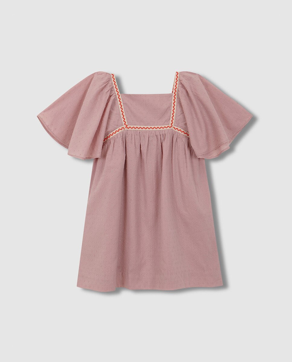 Vestido com Detalhes Flúor Gocco Bege-3