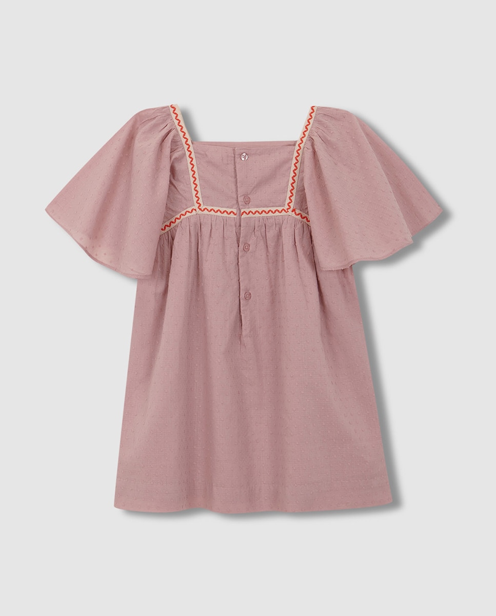 Vestido com Detalhes Flúor Gocco Bege-4