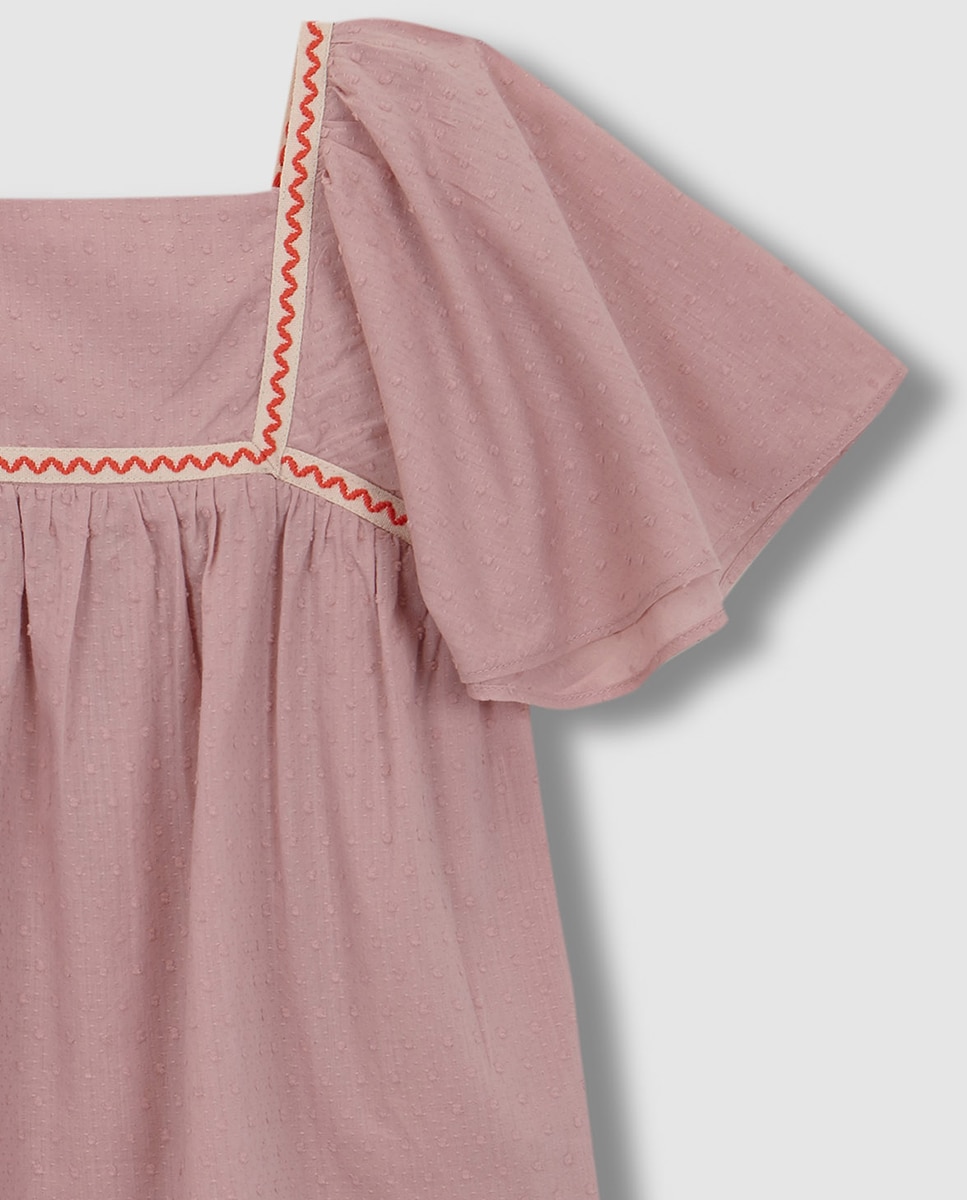 Vestido com Detalhes Flúor Gocco Bege-5
